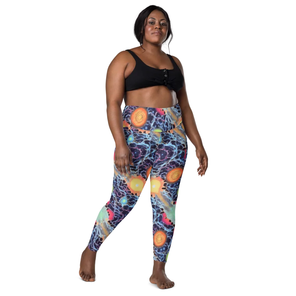 Cosmic Tidal Flux on Leggings with Pockets — Front