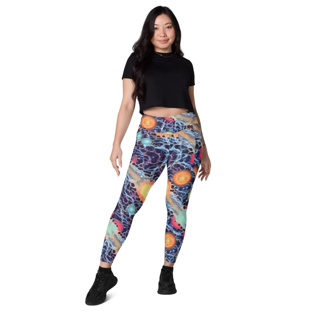 Cosmic Tidal Flux on Leggings with Pockets — Front