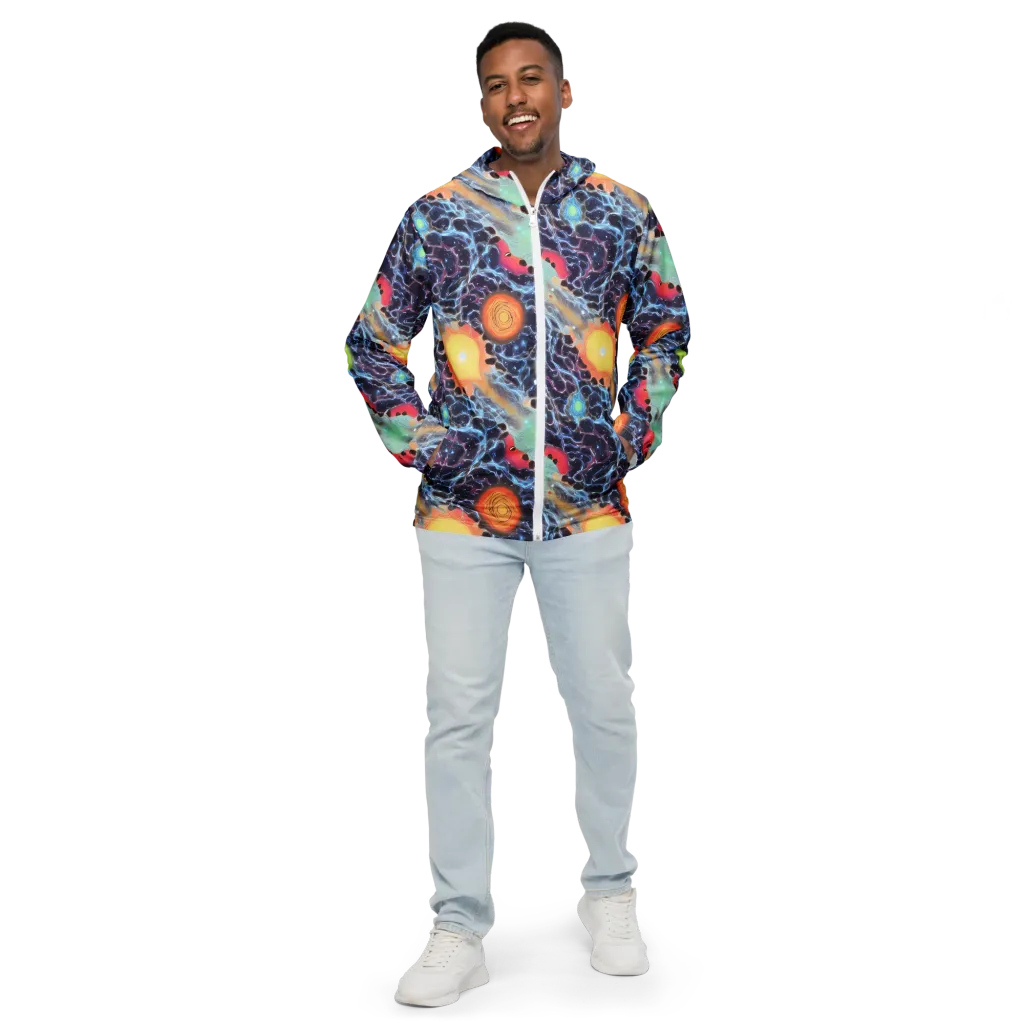 Cosmic Tidal Flux on Men's Windbreaker — Front