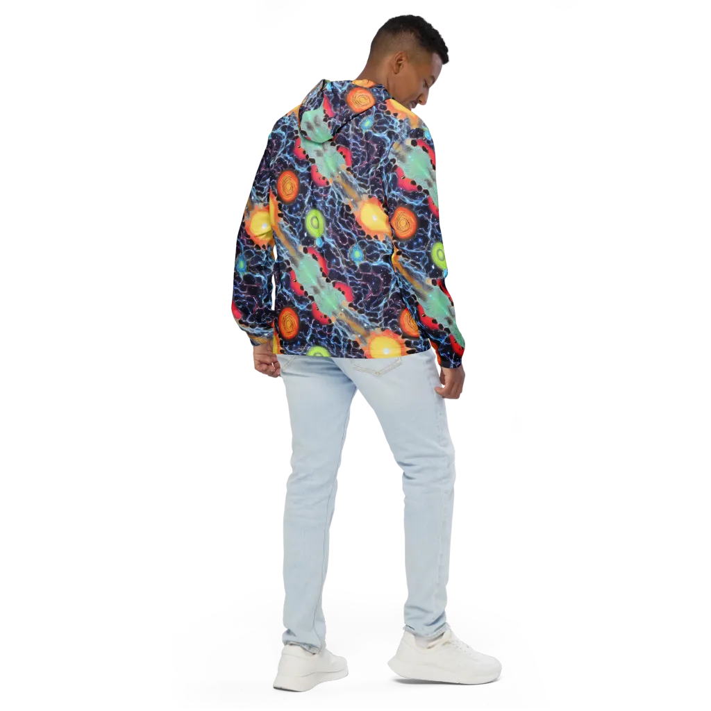 Cosmic Tidal Flux on Men's Windbreaker — Back