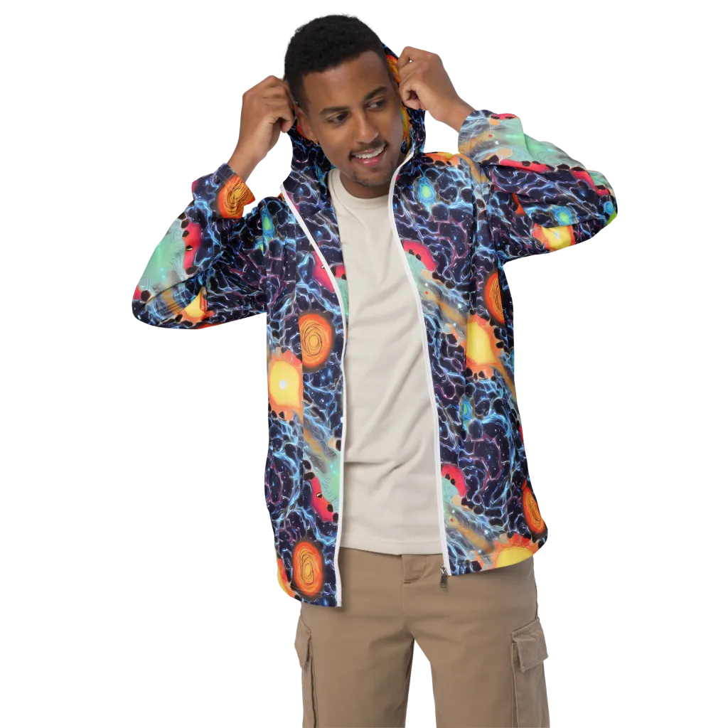Cosmic Tidal Flux on Men's Windbreaker — Front