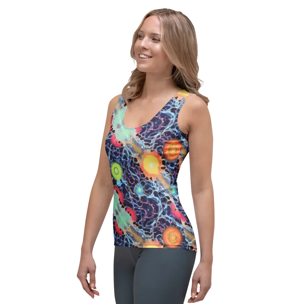 Cosmic Tidal Flux on Women's Tank Top — Left Front