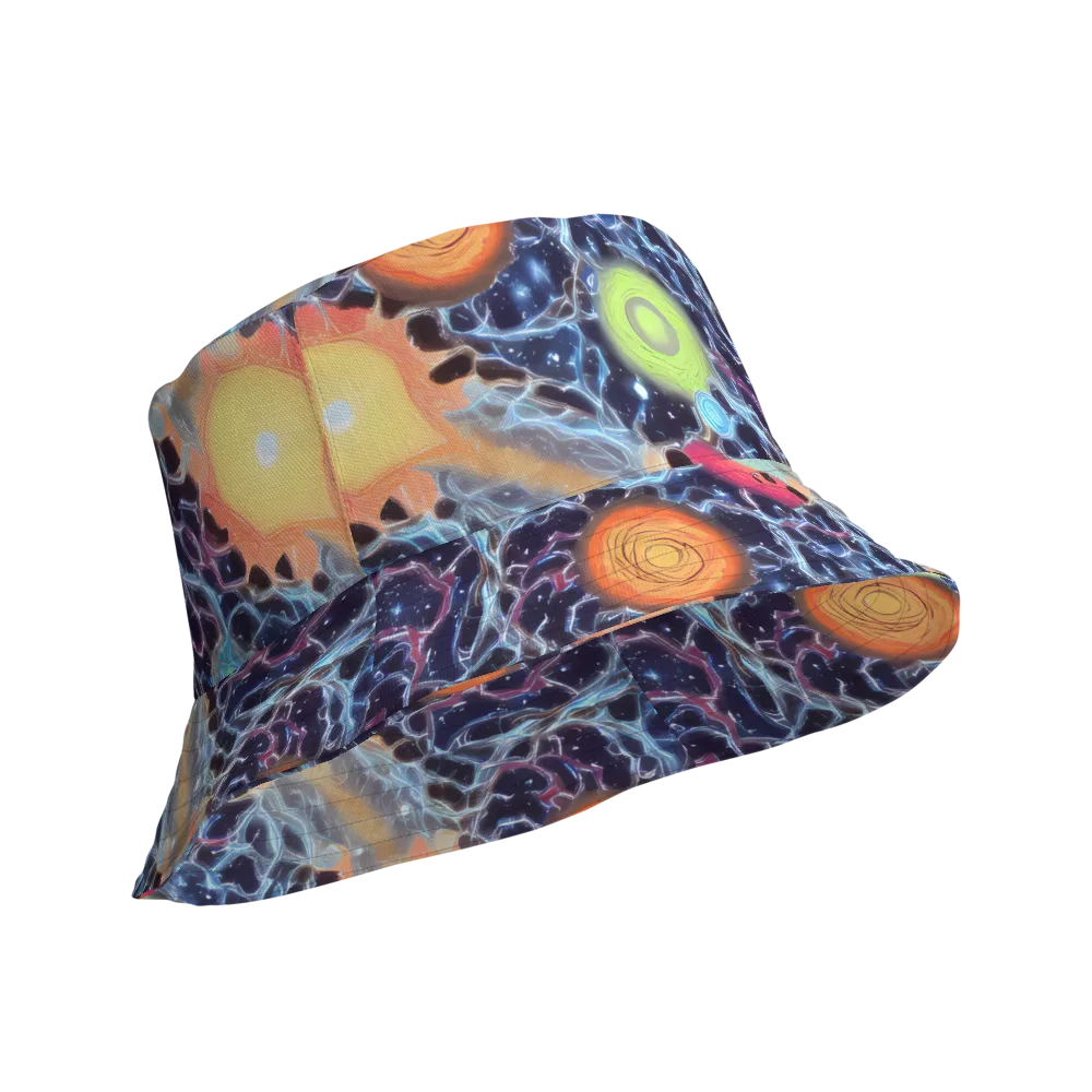 Cosmic Tidal Flux on Reversible Bucket Hat — Product details Outside