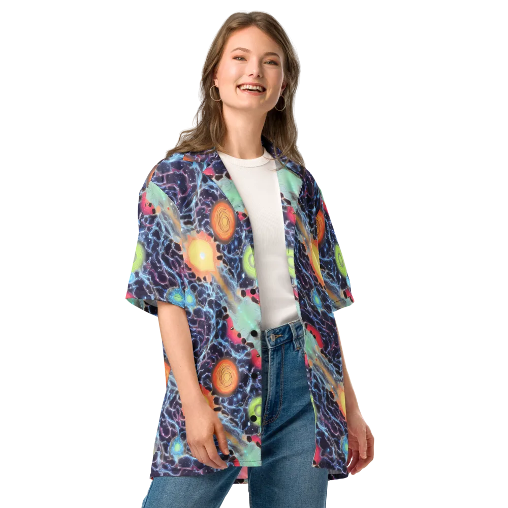 Cosmic Tidal Flux on Button Shirt — Front