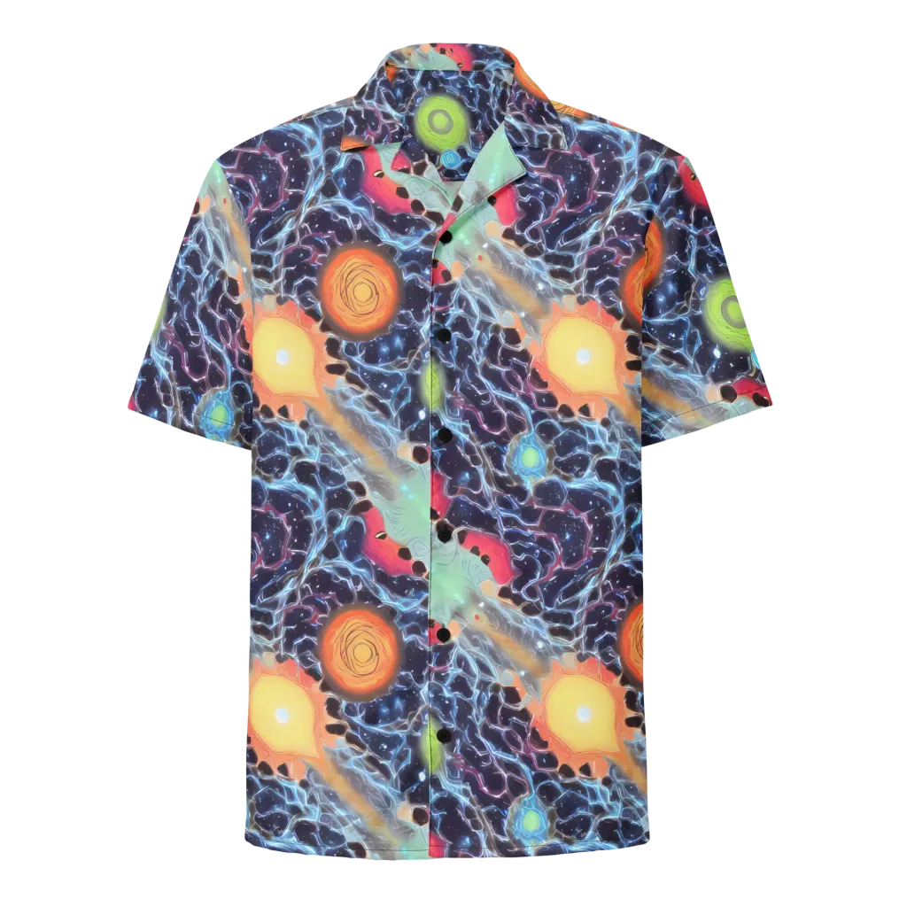 Cosmic Tidal Flux on Button Shirt — Front