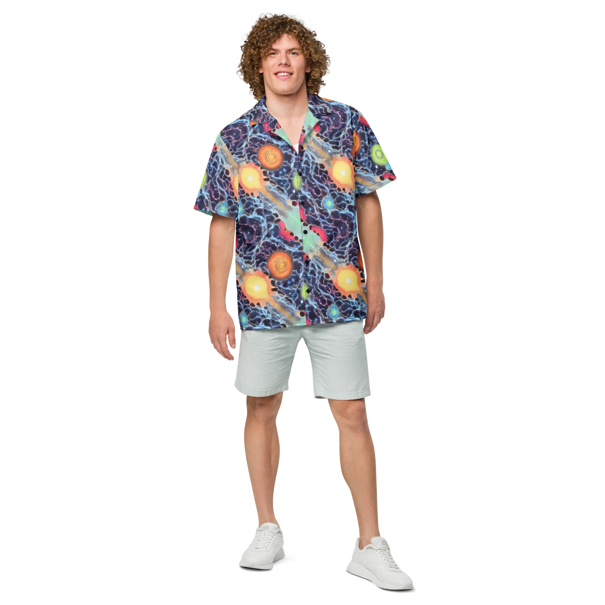Cosmic Tidal Flux on Button Shirt — Front