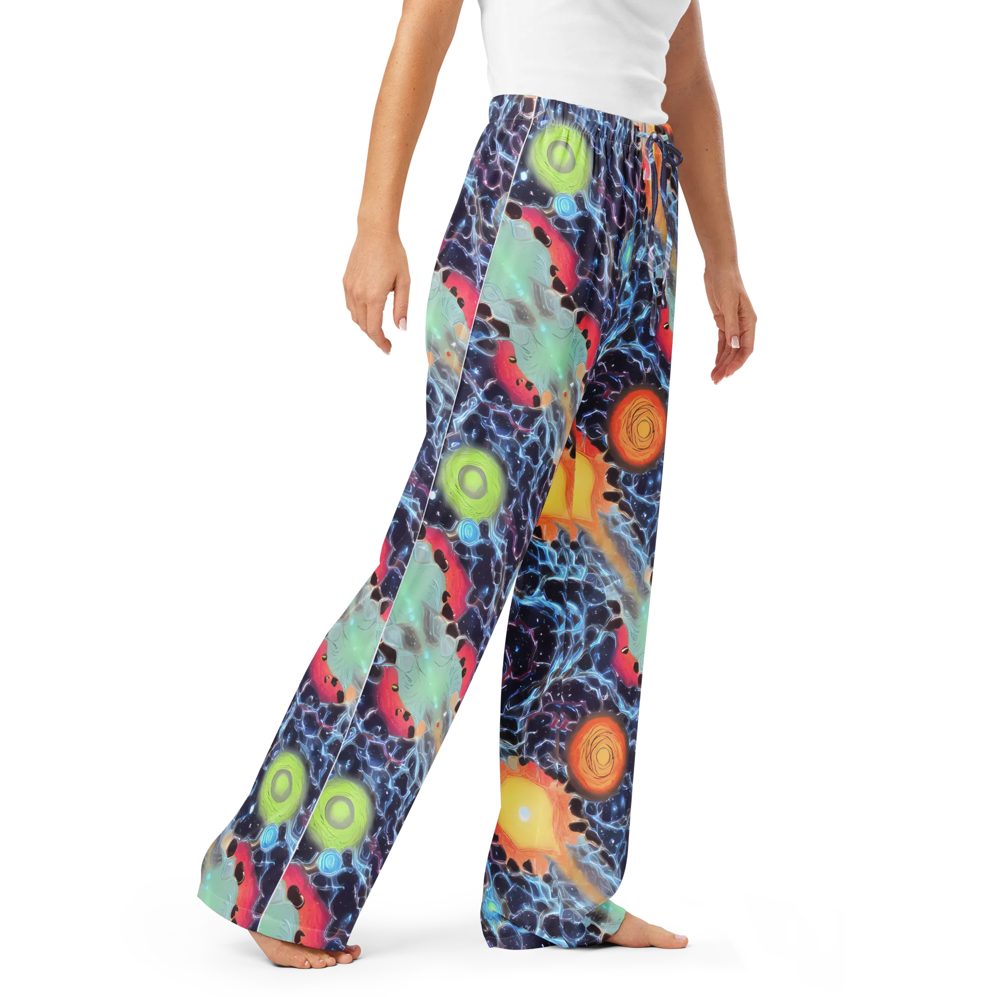 Cosmic Tidal Flux on Women's Pajama Pants — Right Front