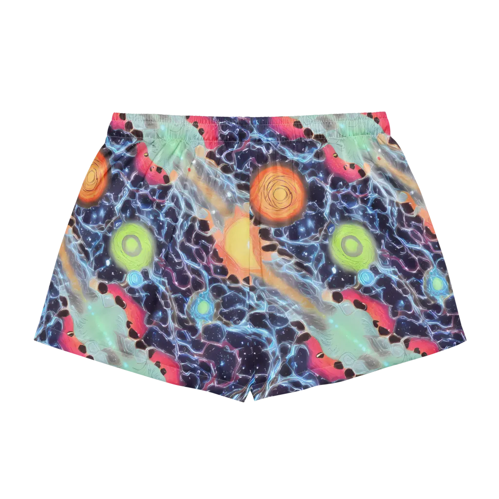 Cosmic Tidal Flux on Women's Pajama Shorts — Back