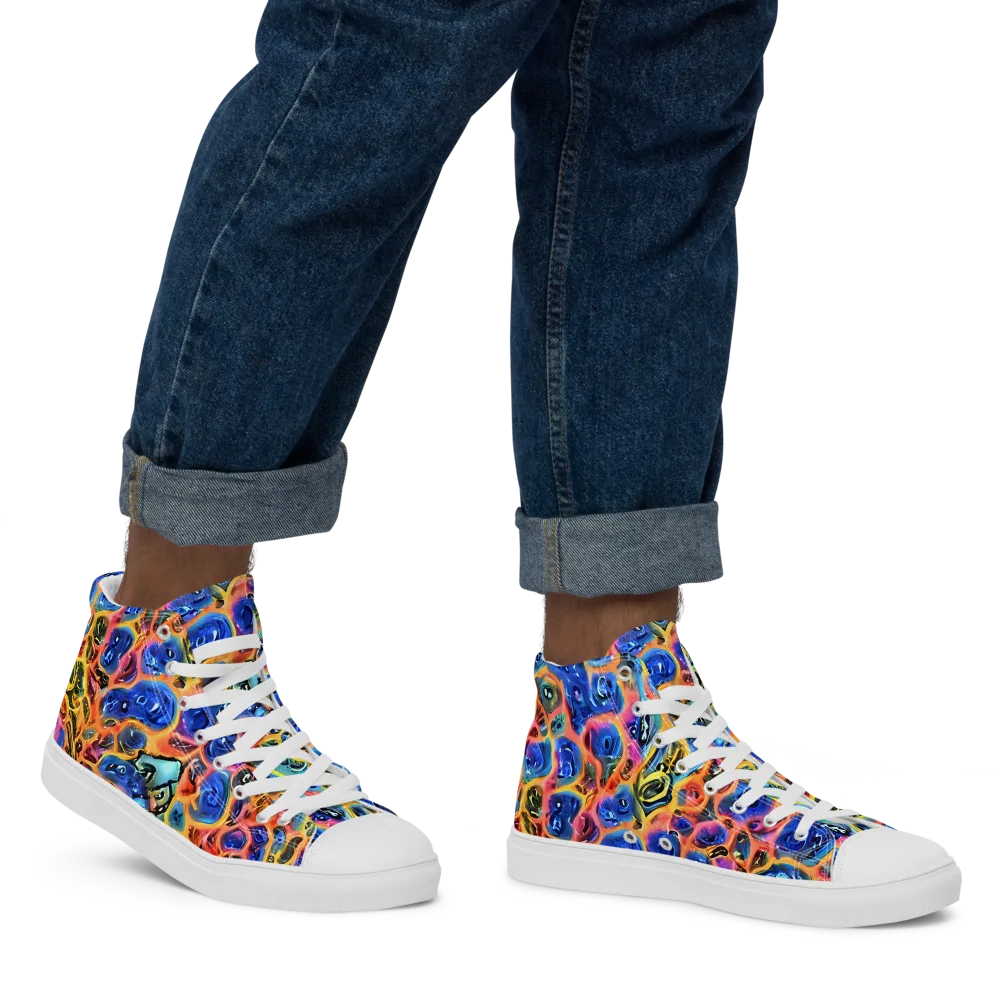Solar Sonic on Men's High Top Canvas Shoes — Right