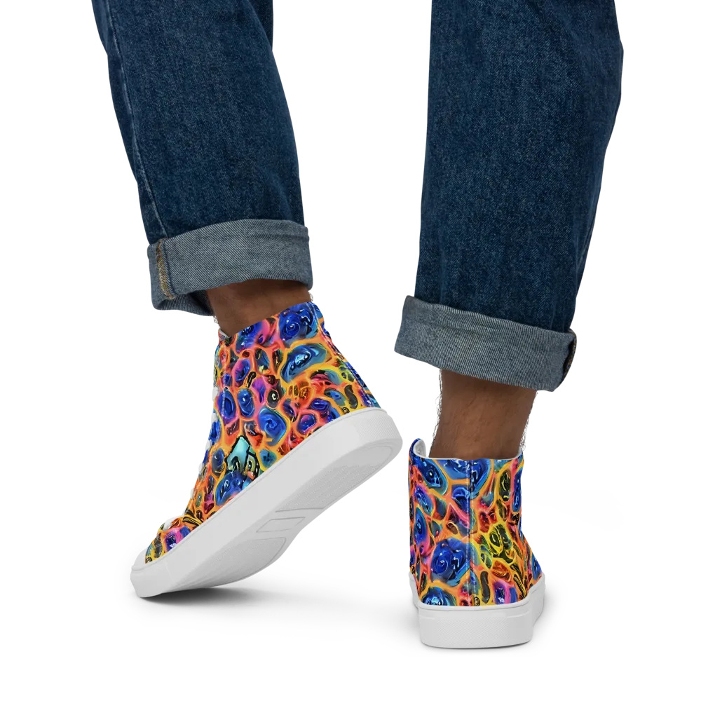 Solar Sonic on Men's High Top Canvas Shoes — Back