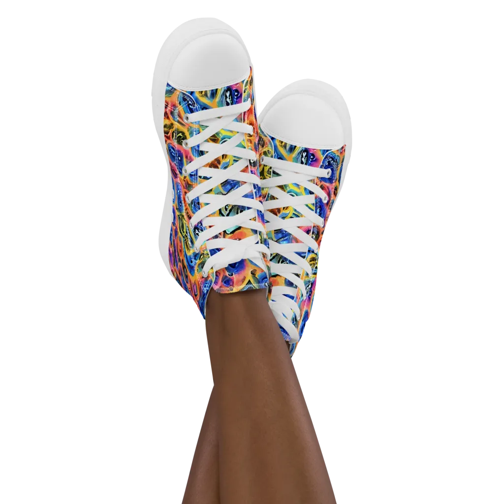 Solar Sonic on Women's High Top Canvas Shoes — Front