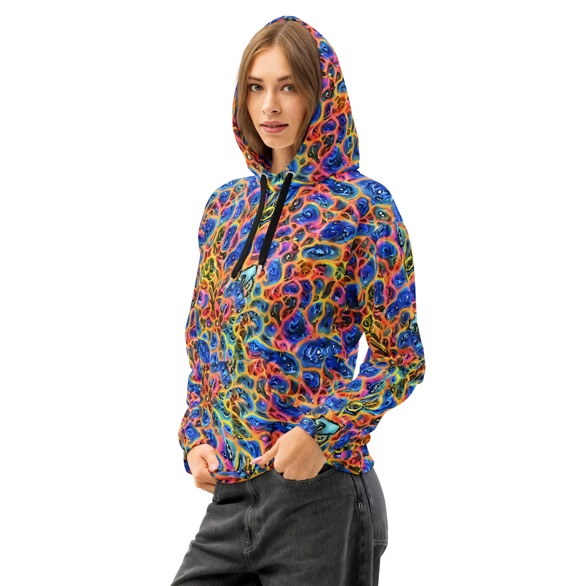 Solar Sonic on Cotton Hoodie — Left Front