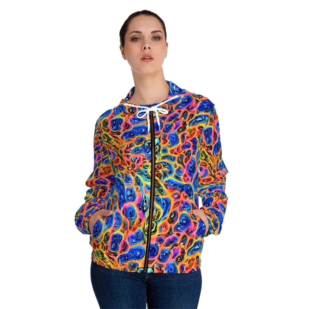 Solar Sonic on Women's Full-Zip Hoodie — Front On Person