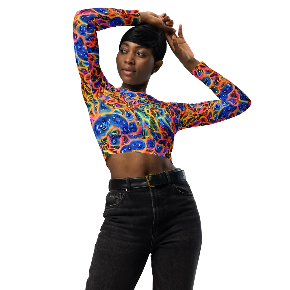 Solar Sonic on Long Sleeve Crop Top — Front