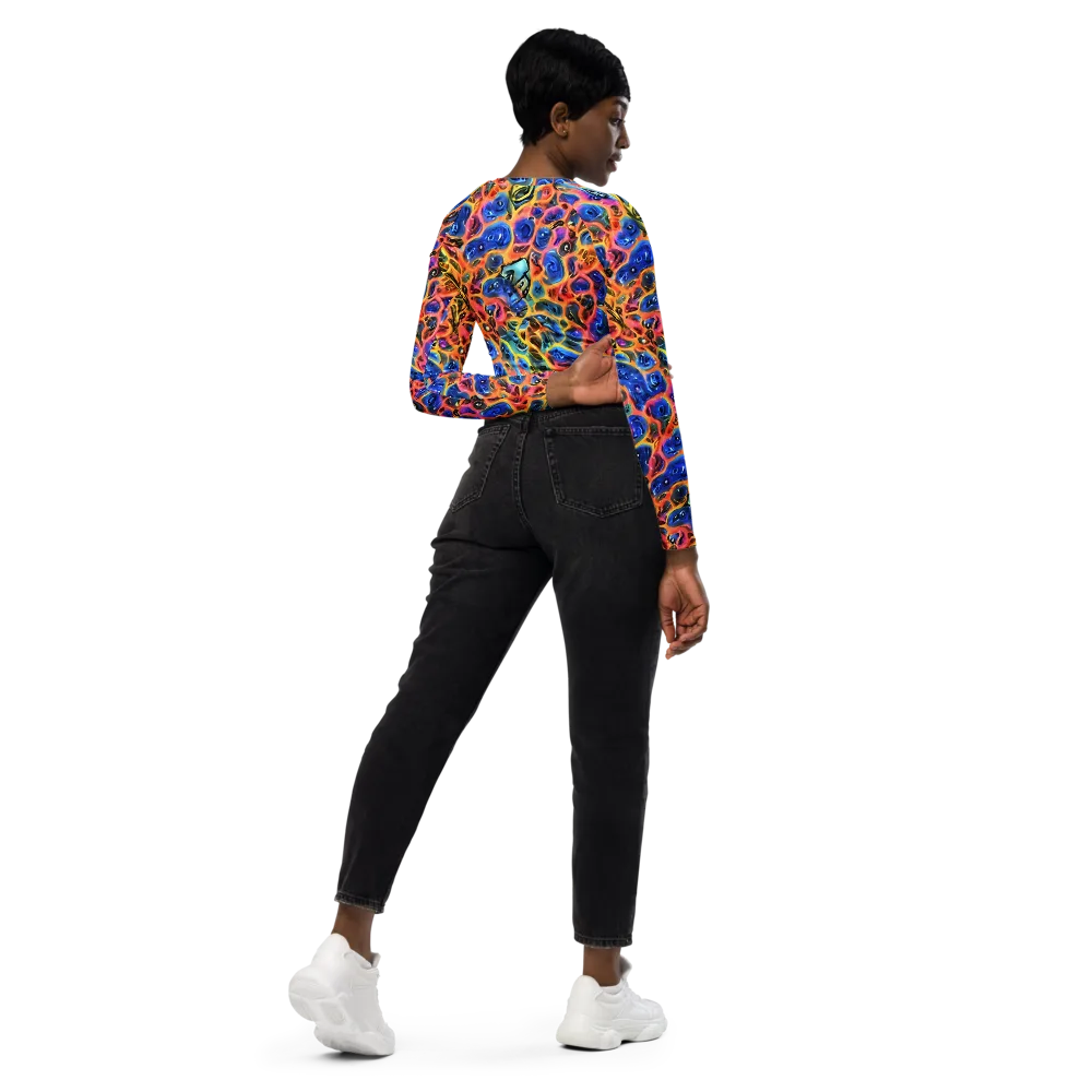 Solar Sonic on Long Sleeve Crop Top — Right Back