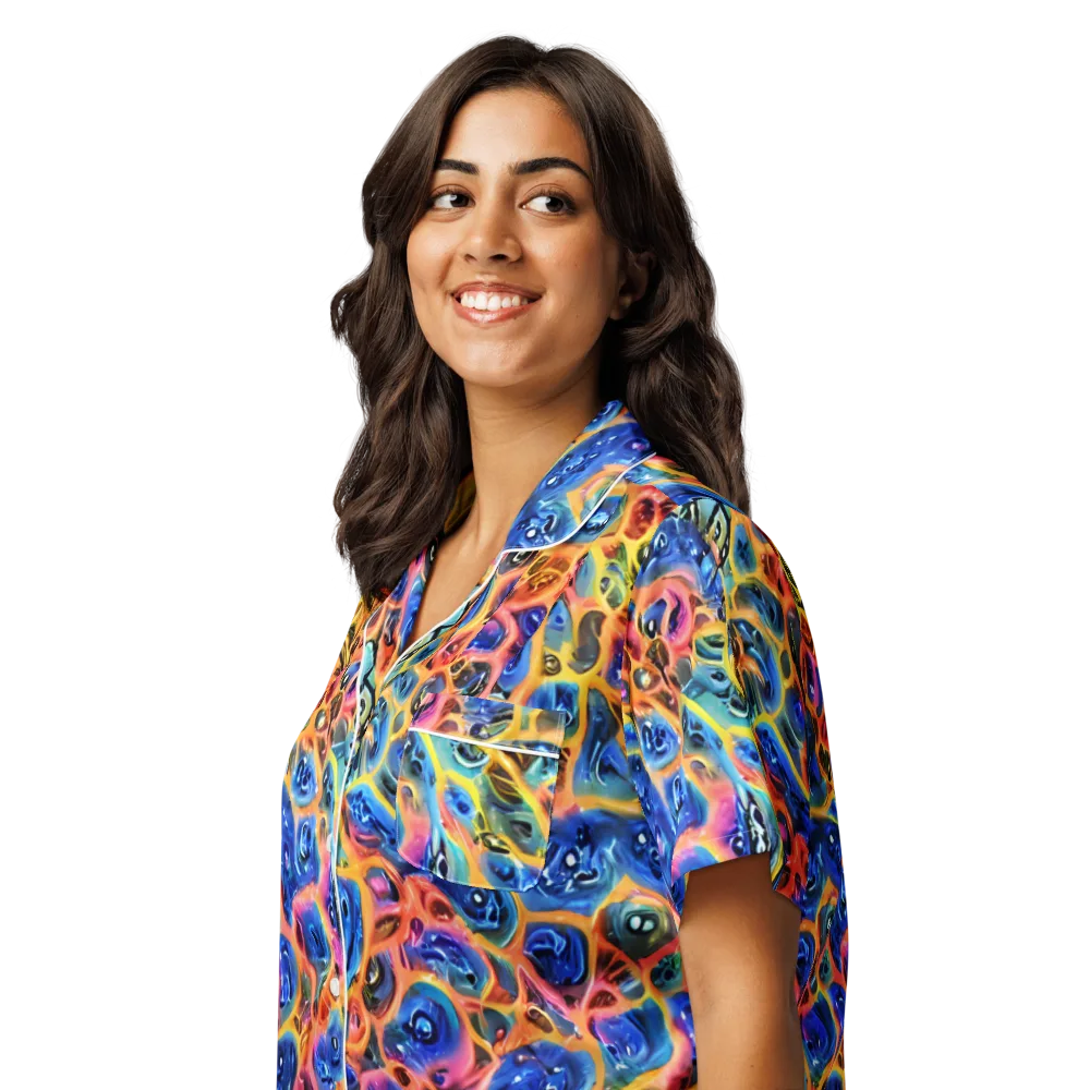 Solar Sonic on Women's Short Sleeve Pajama Top — Left Front