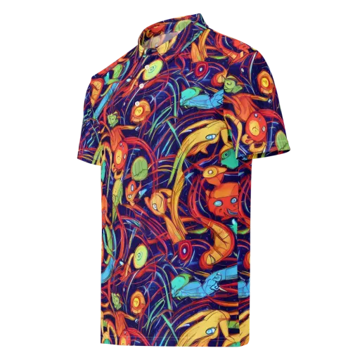 Neon Reef Rapture on a Men's Slim Fit Polo Shirt