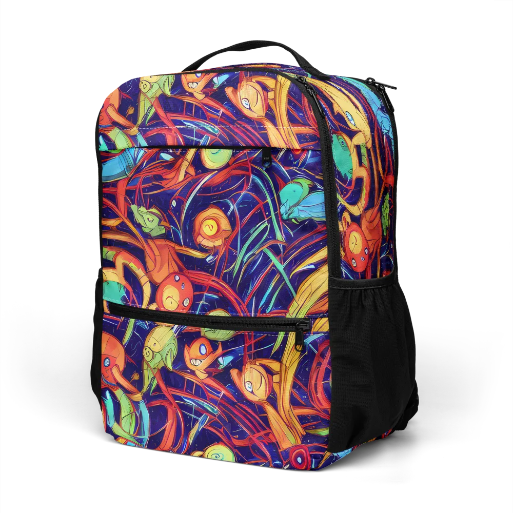 Neon Reef Rapture on Utility Backpack — Left Front