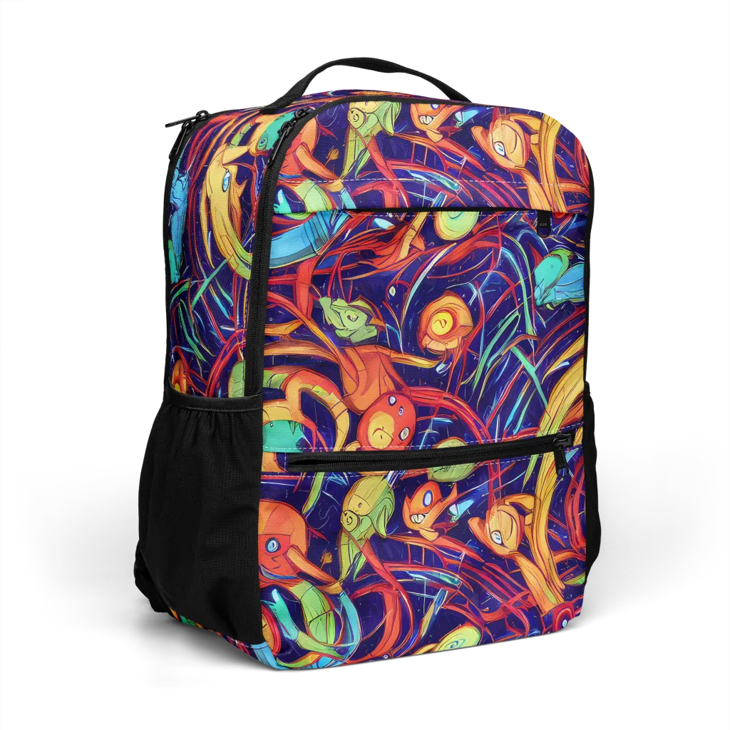 Neon Reef Rapture on Utility Backpack — Right Front