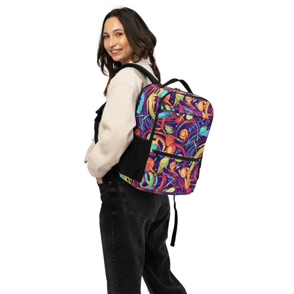 Neon Reef Rapture on Utility Backpack — Back