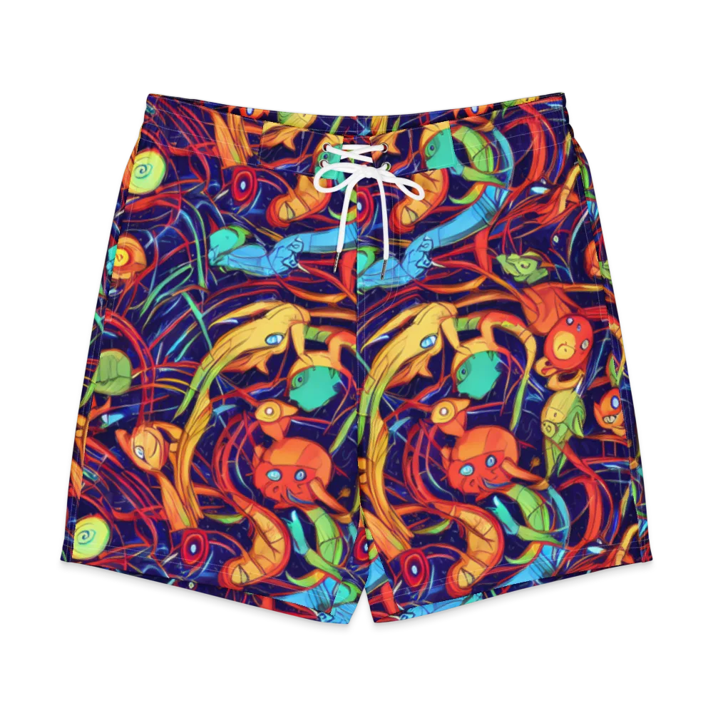 Neon Reef Rapture on Men's Board Shorts — Front