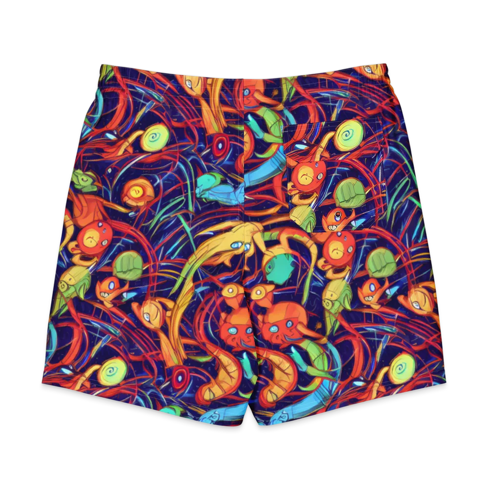 Neon Reef Rapture on Men's Board Shorts — Back