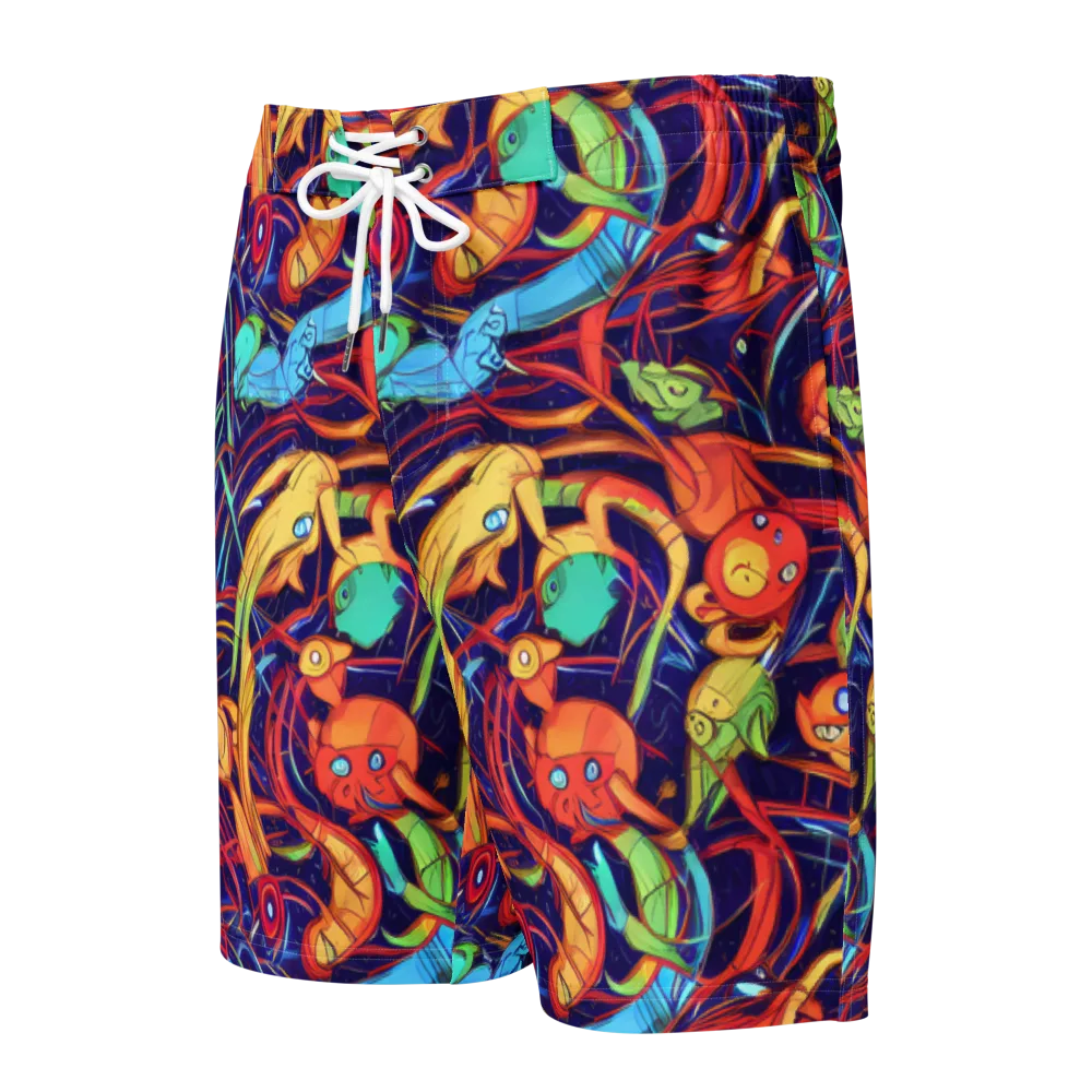Neon Reef Rapture on Men's Board Shorts — Front