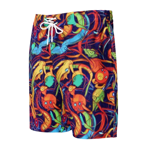 Neon Reef Rapture on a Men's Board Shorts