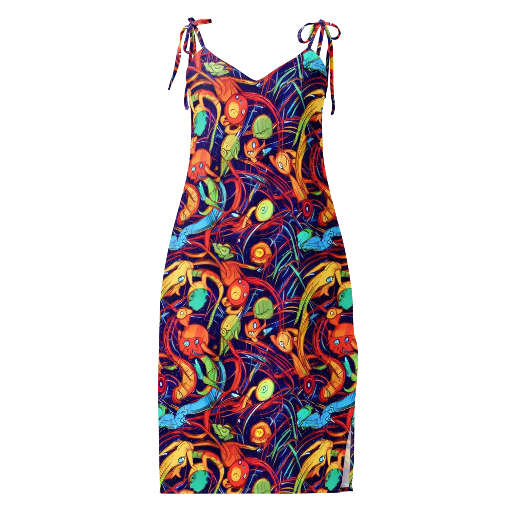 Neon Reef Rapture on Slip Dress — Front