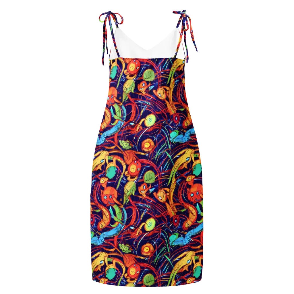 Neon Reef Rapture on Slip Dress — Back