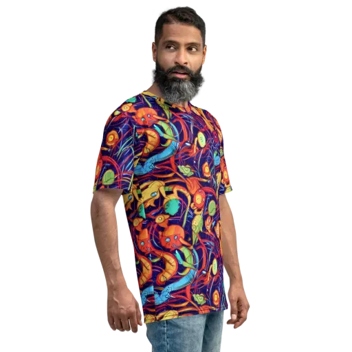 Neon Reef Rapture on a Men's Crew Neck T-Shirt