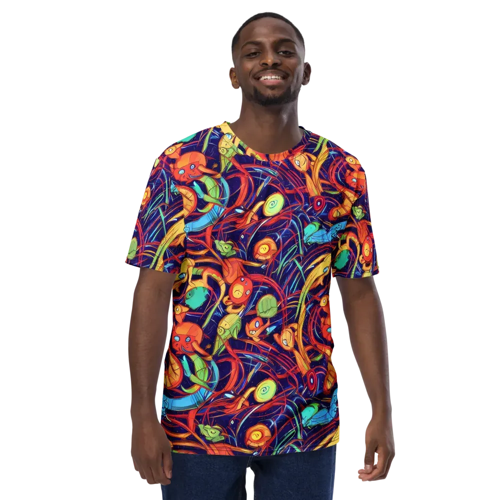 Neon Reef Rapture on Men's Crew Neck T-Shirt — Front
