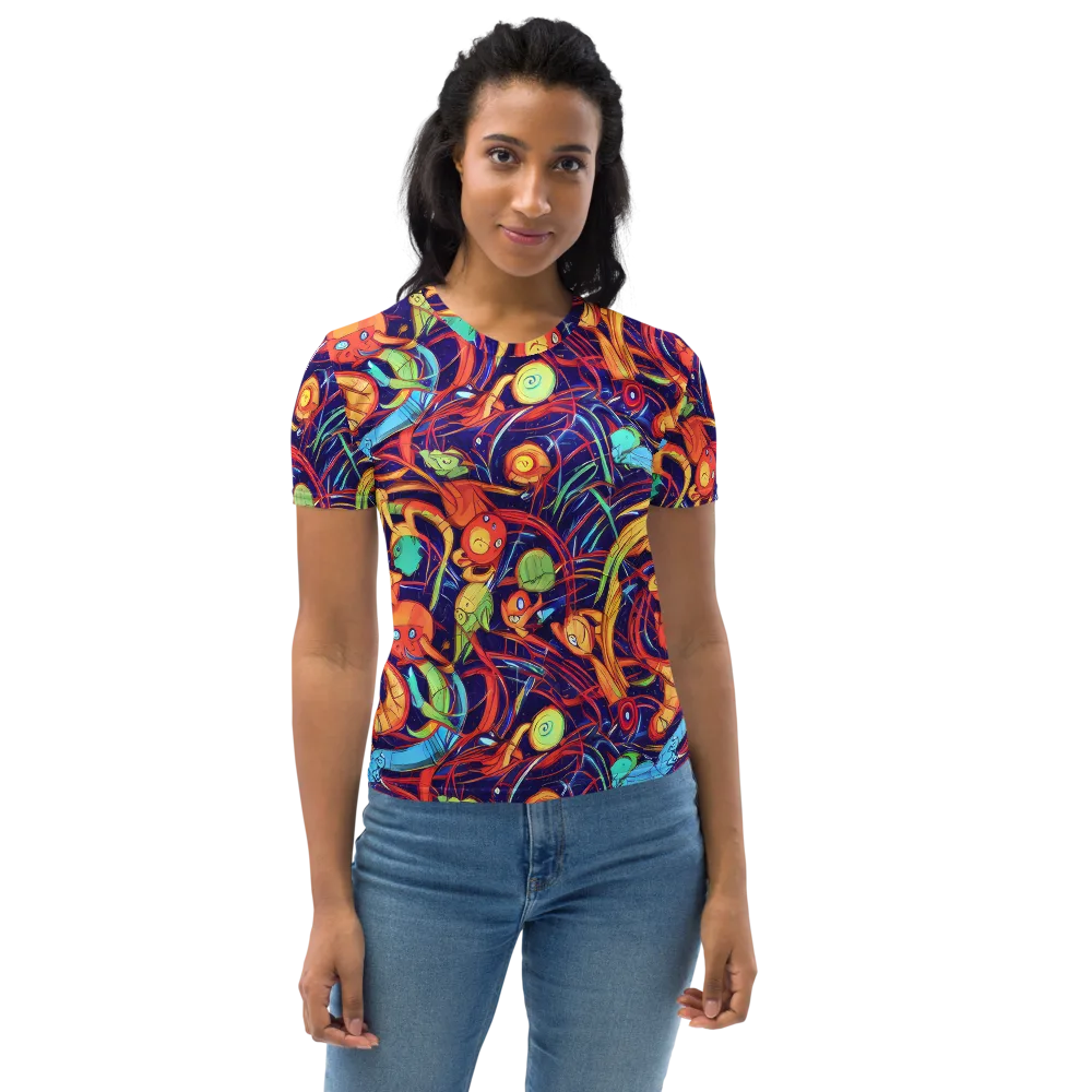 Neon Reef Rapture on Women's Crew Neck T-Shirt — Front
