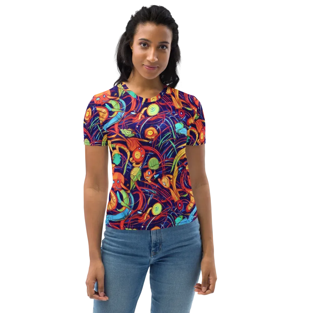 Neon Reef Rapture on Women's Crew Neck T-Shirt — Front