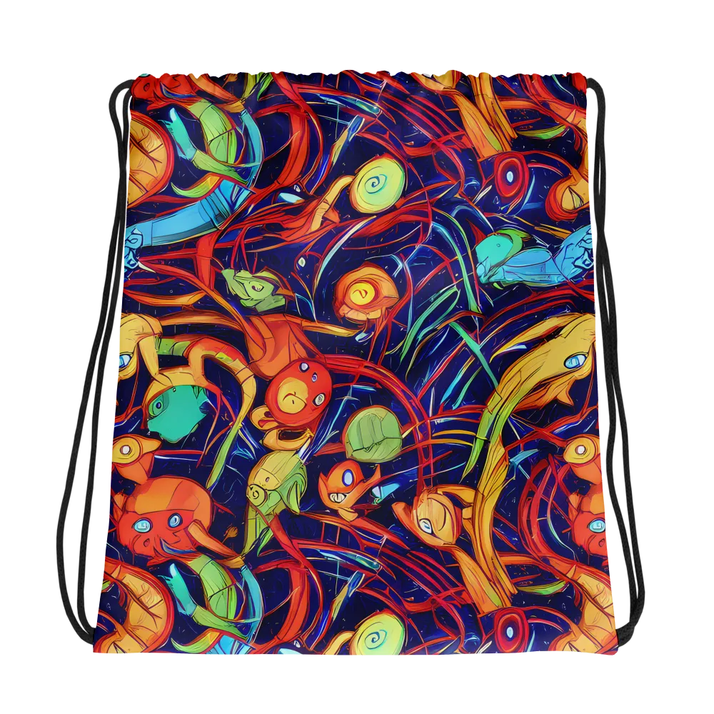 Neon Reef Rapture on Drawstring Bag — Photo