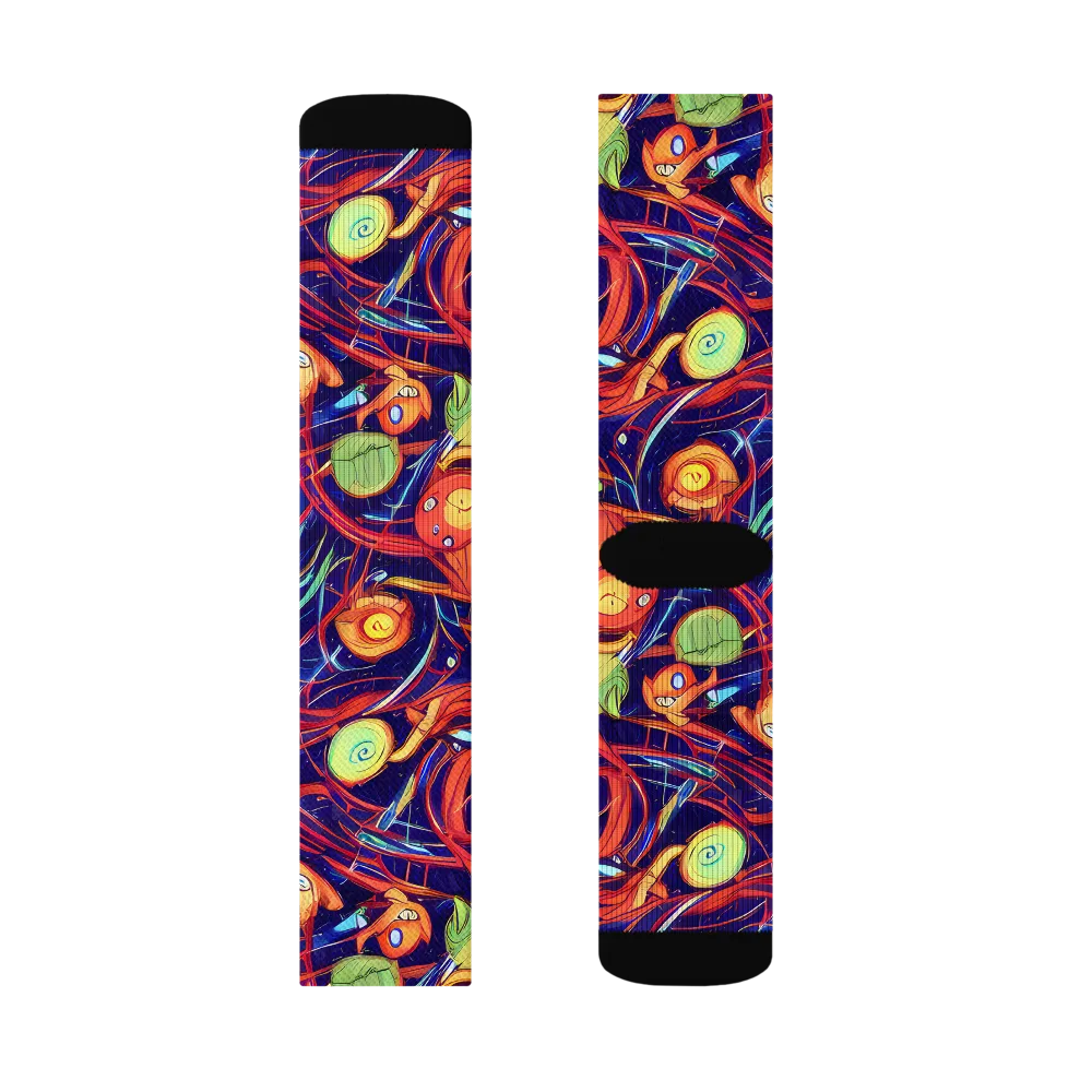 Neon Reef Rapture on Socks — Left Sock