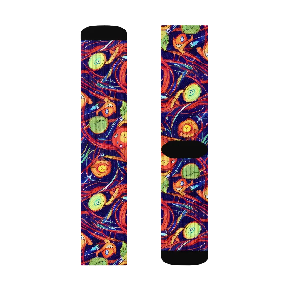 Neon Reef Rapture on Socks — Right Sock