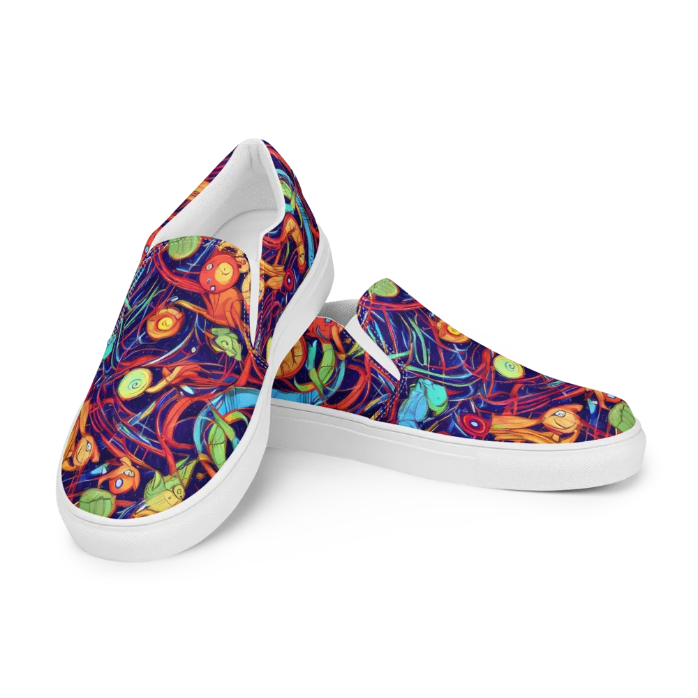 Neon Reef Rapture on Women's Slip-On Canvas Shoes — Left Front