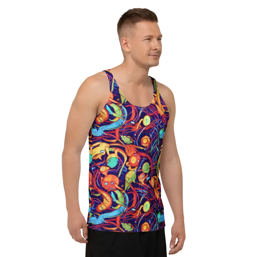 Neon Reef Rapture on Men's Tank Top — Right Front
