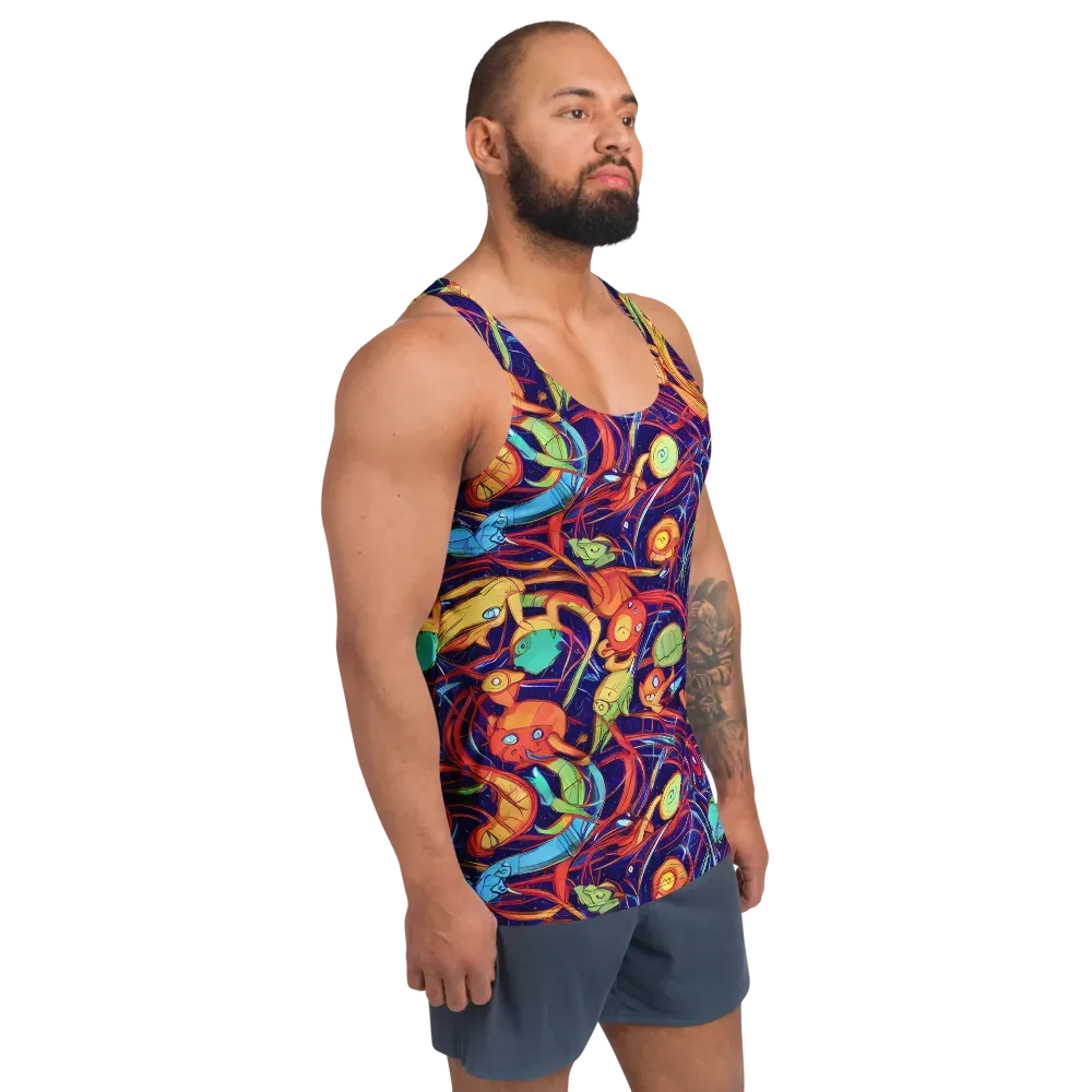 Neon Reef Rapture on Men's Tank Top — Right Front