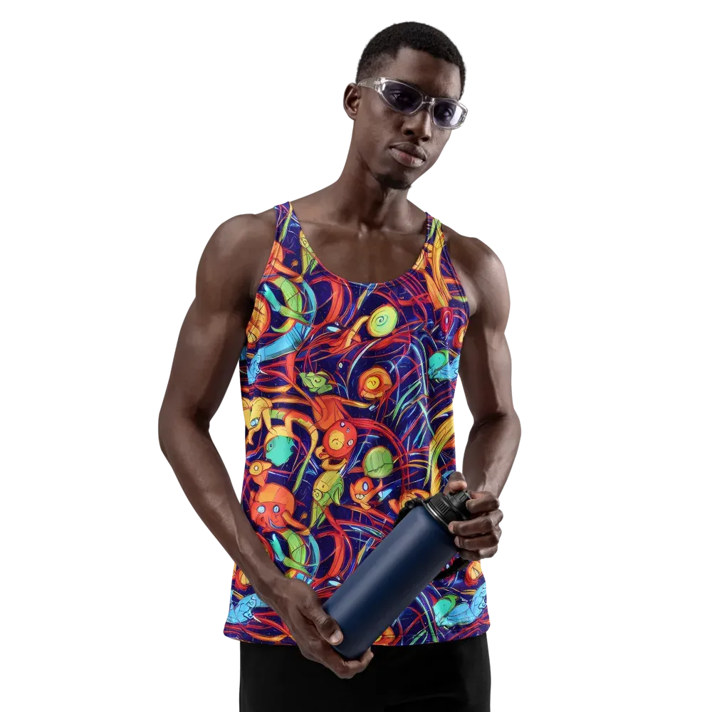 Neon Reef Rapture on Men's Tank Top — Front