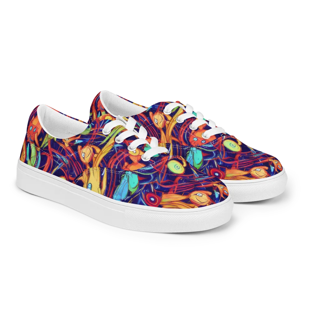 Neon Reef Rapture on Men's Lace-Up Canvas Shoes — Right Front