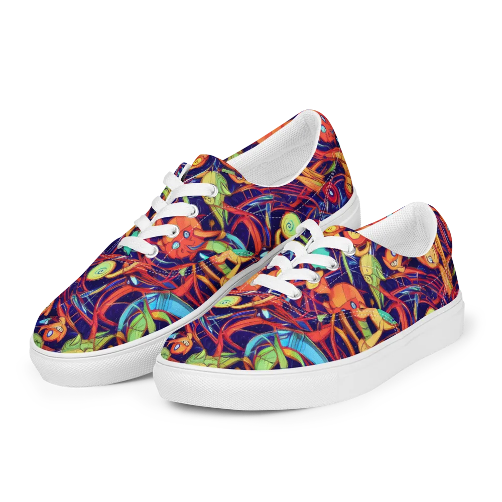 Neon Reef Rapture on Men's Lace-Up Canvas Shoes — Left Front