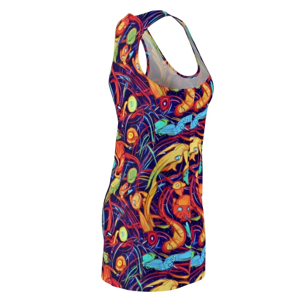 Neon Reef Rapture on Racerback Dress — Back Side