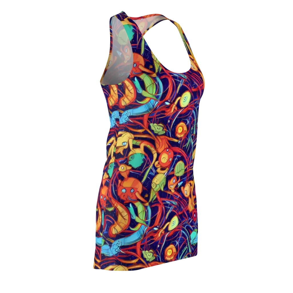 Neon Reef Rapture on Racerback Dress — Front Side
