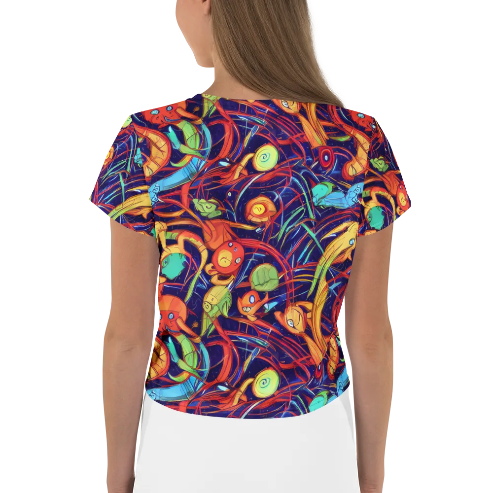 Neon Reef Rapture on Crop Tee — Back