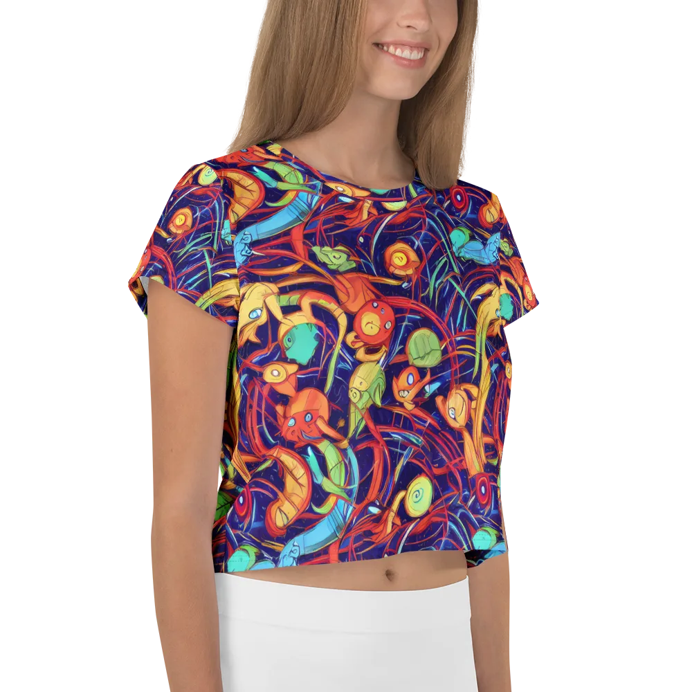 Neon Reef Rapture on Crop Tee — Right