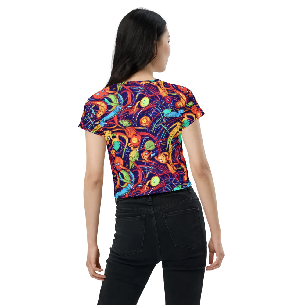 Neon Reef Rapture on Crop Tee — Back