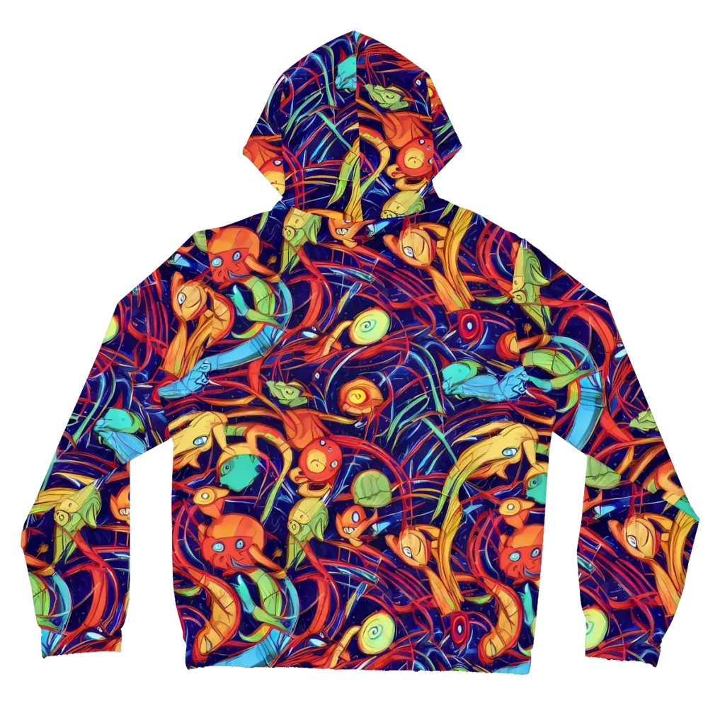Neon Reef Rapture on Women's Full-Zip Hoodie — Back