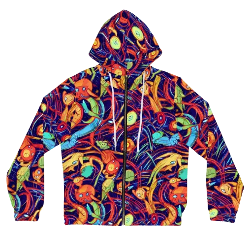 Neon Reef Rapture on a Women's Full-Zip Hoodie